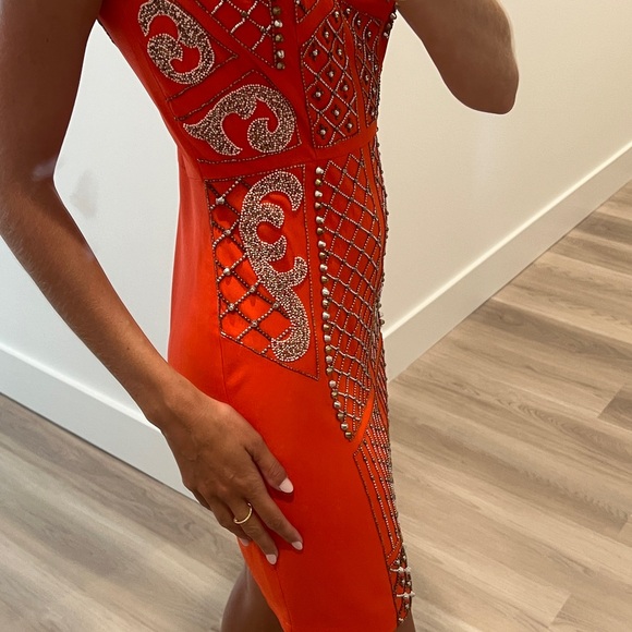 Beaded Orange Dress from Anthropologie - Picture 3 of 6
